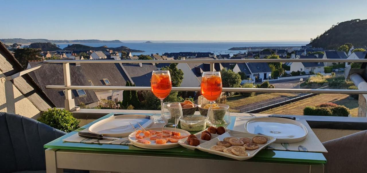 Appartement Bretagne Vue Mer Exceptionnelle Sur Les Hauts D'Erquy Au Calme ! Et Au Pied Du Gr34 エクステリア 写真